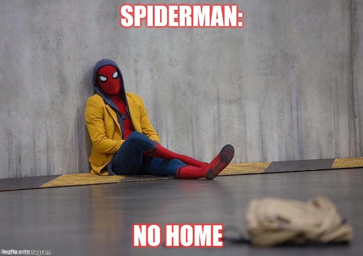 NEW MOVIE | SPIDERMAN:; NO HOME | image tagged in spiderman | made w/ Imgflip meme maker