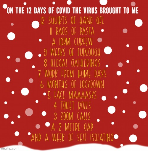 On the first day of covid... | made w/ Imgflip meme maker