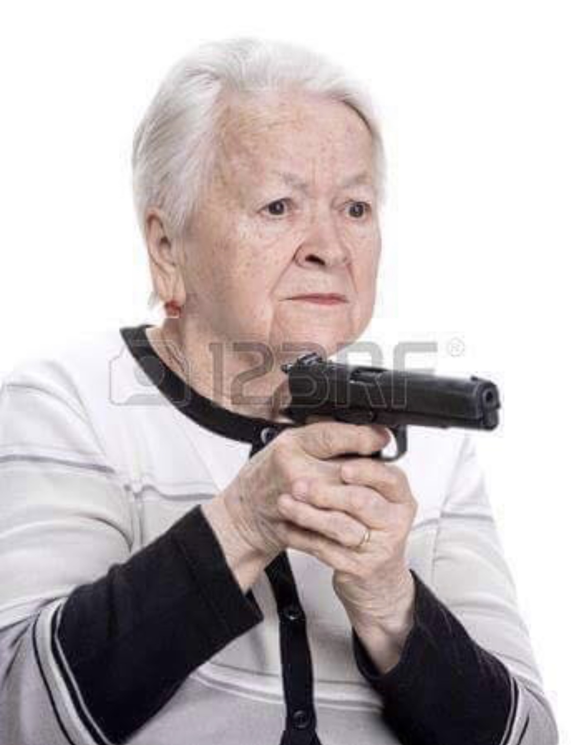 Grandma with a gun Blank Meme Template