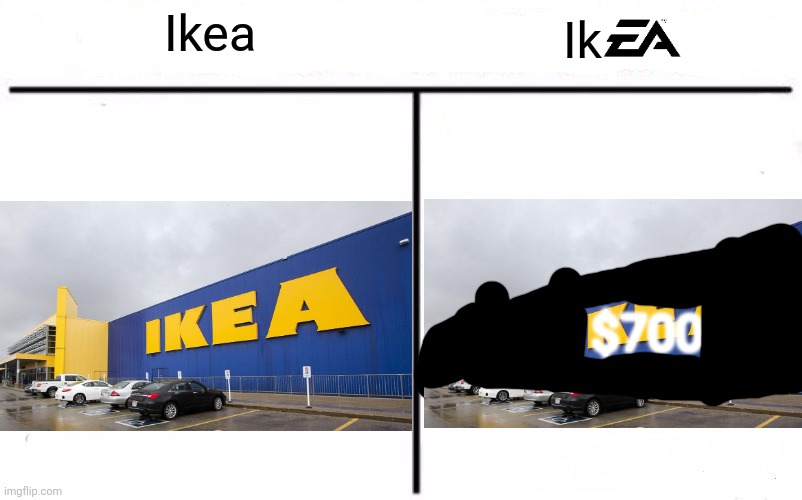 IkEA | Ikea; Ik; $700 | image tagged in who would win blank,ea,ikea,stop reading the tags | made w/ Imgflip meme maker