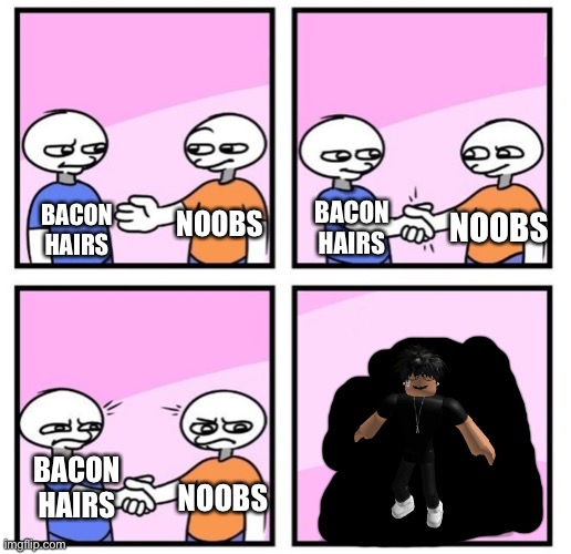 ROBLOX players: Guests are removed,there are ﬁnally no annoying noobs.  Bacon hairs: - iFunny