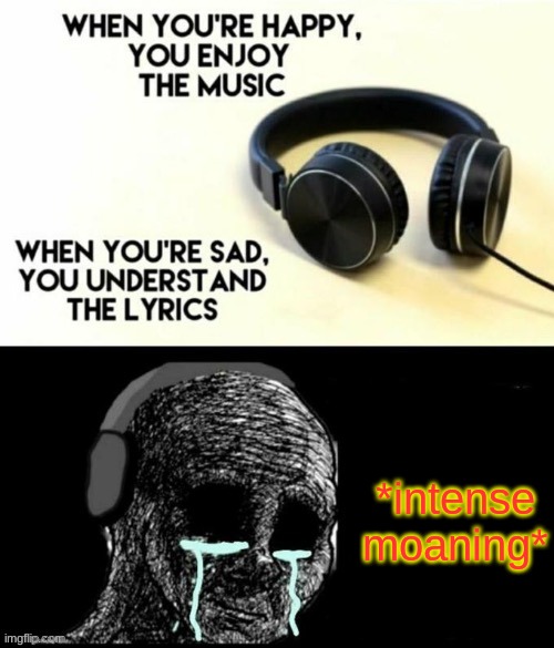ASMR | *intense moaning* | image tagged in when your sad you understand the lyrics | made w/ Imgflip meme maker