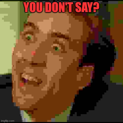 You dont say? | YOU DON'T SAY? | image tagged in you dont say | made w/ Imgflip meme maker