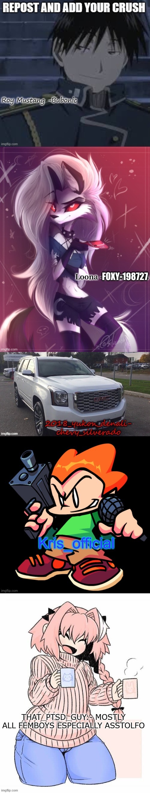 ASSTOLFOOOOOOOOOO | THAT_PTSD_GUY:- MOSTLY ALL FEMBOYS ESPECIALLY ASSTOLFO | made w/ Imgflip meme maker