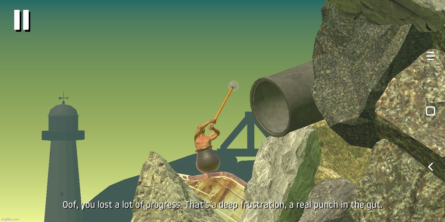 playing getting over it on mobile | made w/ Imgflip meme maker