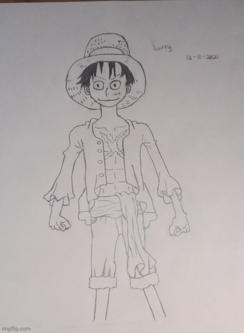 So I drew Luffy from one piece | made w/ Imgflip meme maker