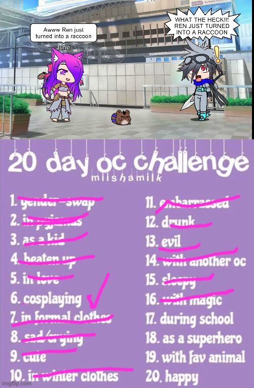 Day 16: Ren became a raccoon!?! | made w/ Imgflip meme maker
