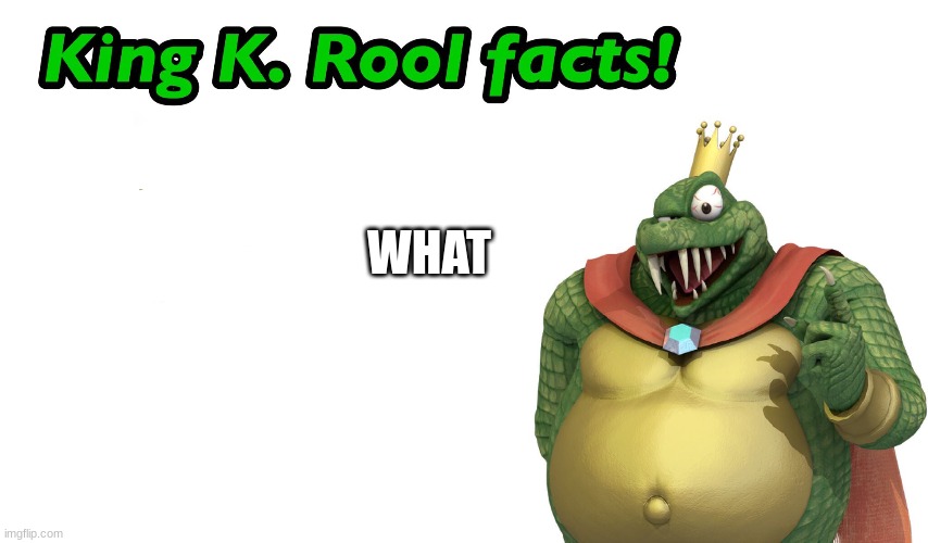 King K. Rool facts | WHAT | image tagged in king k rool facts | made w/ Imgflip meme maker