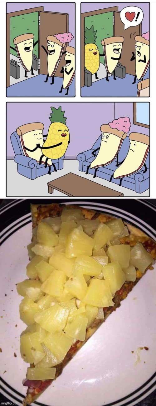 Lovers: Pineapple pizza | image tagged in pineapple pizza,pineapple,pizza,comics/cartoons,comics,memes | made w/ Imgflip meme maker