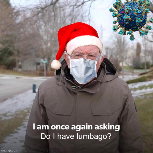 Do I have lumbago? | Do I have lumbago? | image tagged in memes,bernie i am once again asking for your support | made w/ Imgflip meme maker