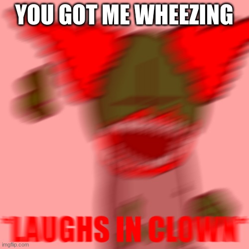*LAUGHS IN CLOWN* | YOU GOT ME WHEEZING | image tagged in laughs in clown | made w/ Imgflip meme maker
