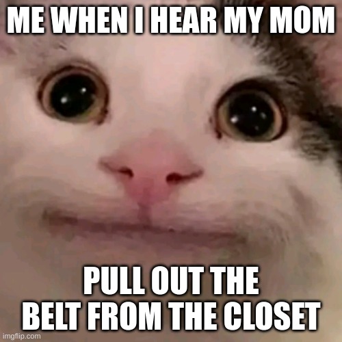 Beluga | ME WHEN I HEAR MY MOM; PULL OUT THE BELT FROM THE CLOSET | image tagged in beluga | made w/ Imgflip meme maker