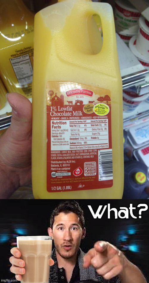 What? | image tagged in here's some choccy milk template | made w/ Imgflip meme maker