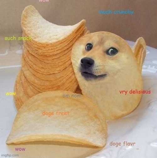 Cool snack | image tagged in doge,pringles | made w/ Imgflip meme maker