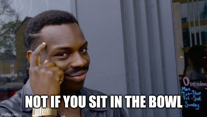 Roll Safe Think About It Meme | NOT IF YOU SIT IN THE BOWL | image tagged in memes,roll safe think about it | made w/ Imgflip meme maker