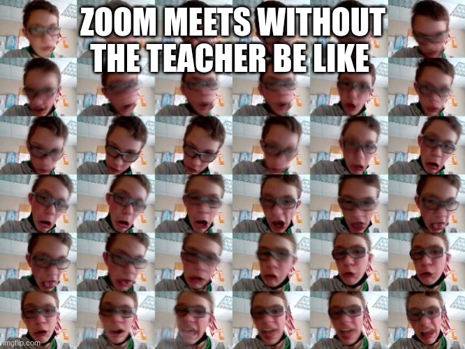 so true | ZOOM MEETS WITHOUT THE TEACHER BE LIKE | image tagged in tag my bag | made w/ Imgflip meme maker