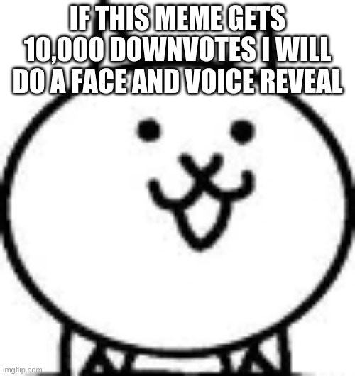 IF THIS MEME GETS 10,000 DOWNVOTES I WILL DO A FACE AND VOICE REVEAL | made w/ Imgflip meme maker