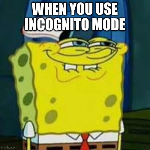 HEHEHE | WHEN YOU USE INCOGNITO MODE | image tagged in hehehe | made w/ Imgflip meme maker