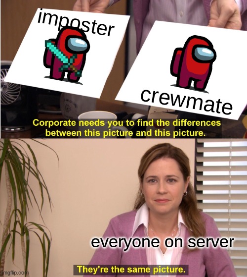 They're The Same Picture | imposter; crewmate; everyone on server | image tagged in memes,they're the same picture | made w/ Imgflip meme maker