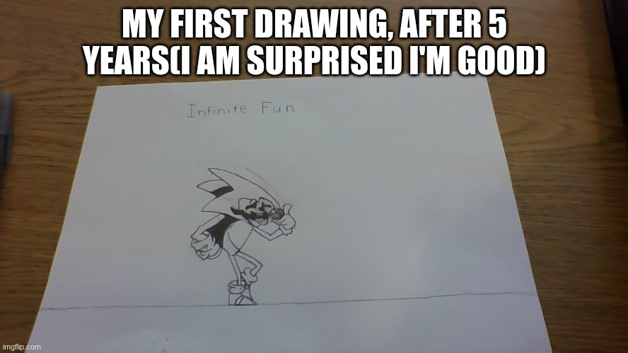 majin sonic drawing | MY FIRST DRAWING, AFTER 5 YEARS(I AM SURPRISED I'M GOOD) | image tagged in furry,sonic,majin sonic | made w/ Imgflip meme maker
