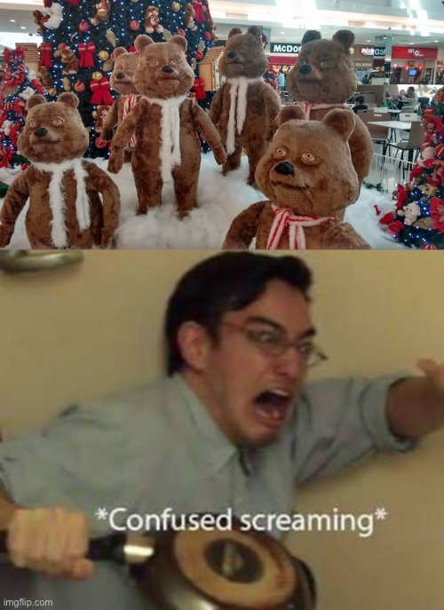 12 days remaining until Christmas! | image tagged in confused screaming,christmas,design fails,cursed,memes,wtf | made w/ Imgflip meme maker