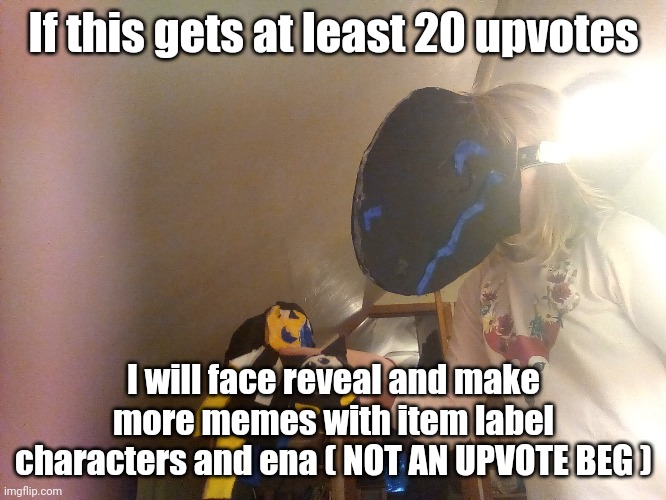20 up votes for a face reveal ( my name is Natalie and if there was a world record for world's biggest Pokemon fan I would have  | If this gets at least 20 upvotes; I will face reveal and make more memes with item label characters and ena ( NOT AN UPVOTE BEG ) | image tagged in face reveal | made w/ Imgflip meme maker