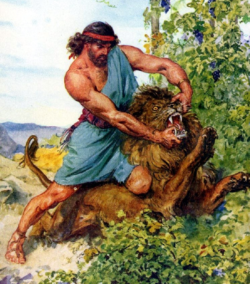Samson and Lion Blank Meme Template