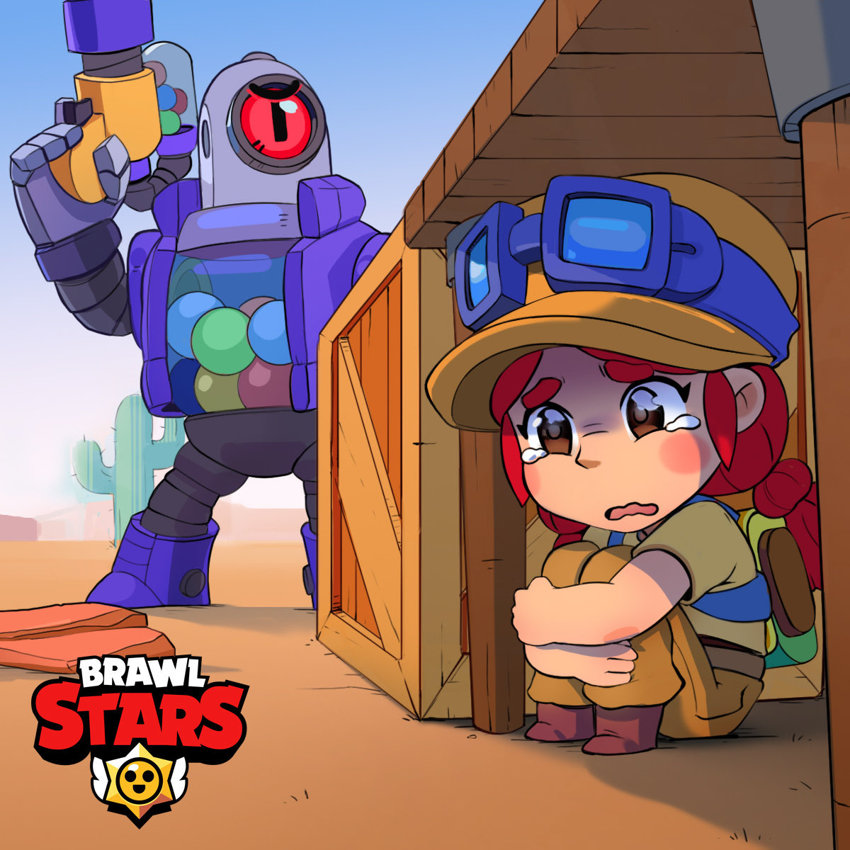 High Quality Jessie hiding from robot Blank Meme Template
