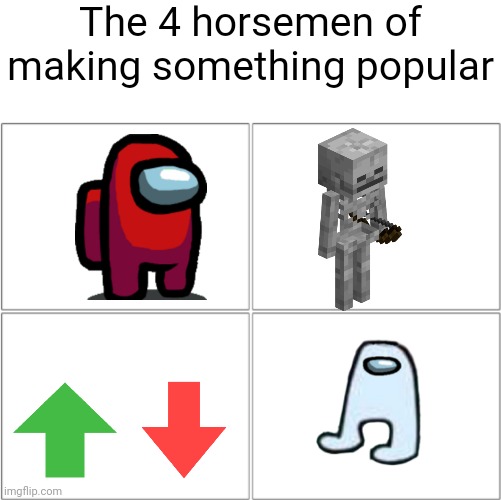 It's making anything even more popular | The 4 horsemen of making something popular | image tagged in 4 horse men,the 4 horsemen of,memes,funny | made w/ Imgflip meme maker