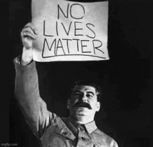 Stalin says so | image tagged in no lives matter | made w/ Imgflip meme maker