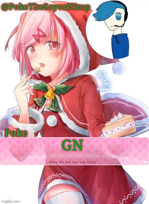 Poke's natsuki christmas template | GN | image tagged in poke's natsuki christmas template | made w/ Imgflip meme maker