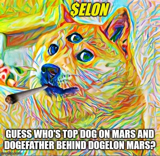 Think the Methuselah Foundation is just playing (#MarsMetaverse) games?  DYOR: $ELON | $ELON; GUESS WHO'S TOP DOG ON MARS AND
DOGEFATHER BEHIND DOGELON MARS? | image tagged in dogelon mars,dogecoin,elon musk,life on mars,cryptocurrency,the great awakening | made w/ Imgflip meme maker
