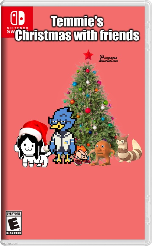 Temmie's Chirismas with friends | Temmie's Christmas with friends | image tagged in nintendo switch,memes,christmas,happy holidays | made w/ Imgflip meme maker