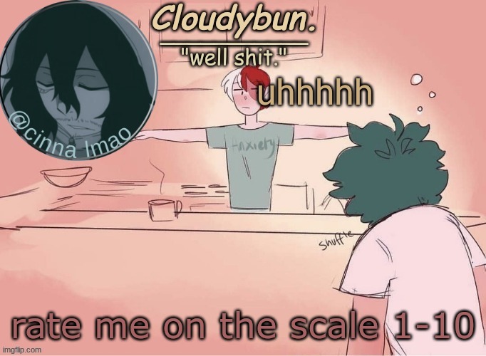 cinnas temp :D | uhhhhh; rate me on the scale 1-10 | made w/ Imgflip meme maker