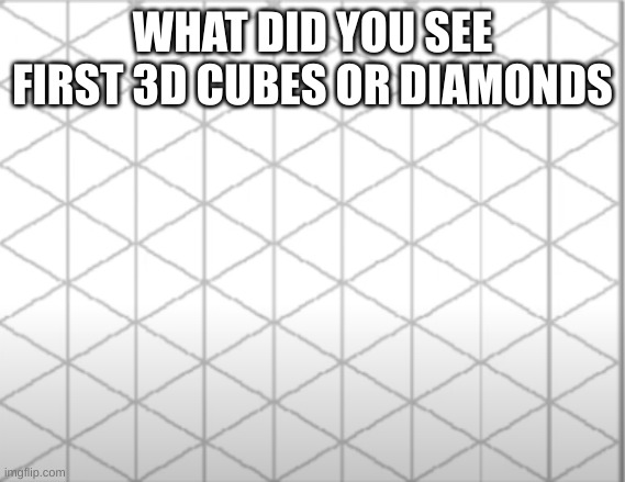 WHAT DID YOU SEE FIRST 3D CUBES OR DIAMONDS | made w/ Imgflip meme maker