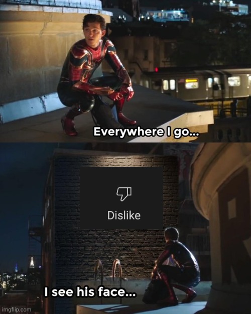 Disliked | image tagged in everywhere i go i see his face,memes,funny,youtube | made w/ Imgflip meme maker