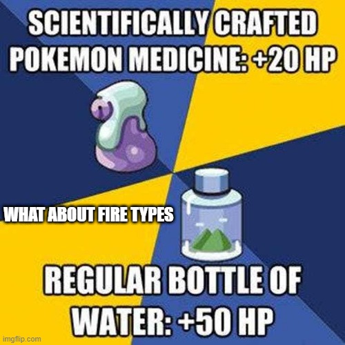 What About Fire Types | WHAT ABOUT FIRE TYPES | image tagged in pokemon | made w/ Imgflip meme maker