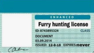 Furry hunting licence Blank Meme Template