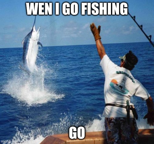 fuuney | WEN I GO FISHING; GO | image tagged in sport fishing,fish | made w/ Imgflip meme maker