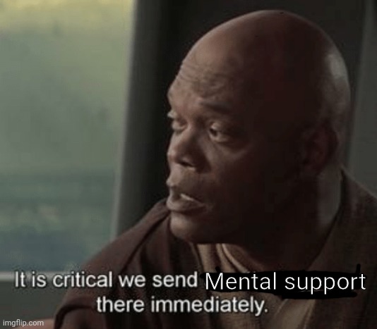 It is critical we send an attack group there immediately | Mental support | image tagged in it is critical we send an attack group there immediately | made w/ Imgflip meme maker