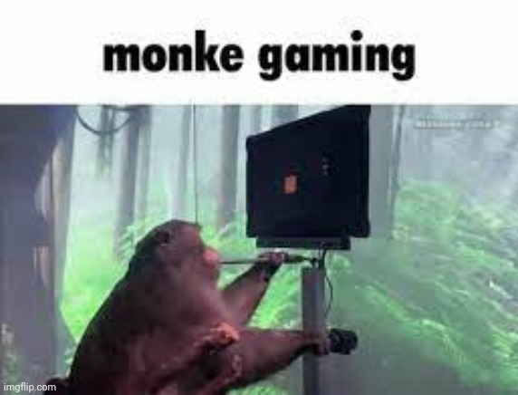 monke gaming | image tagged in monke gaming | made w/ Imgflip meme maker