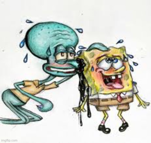 spongebob x squidward (mod note: he do be inking doe) | made w/ Imgflip meme maker