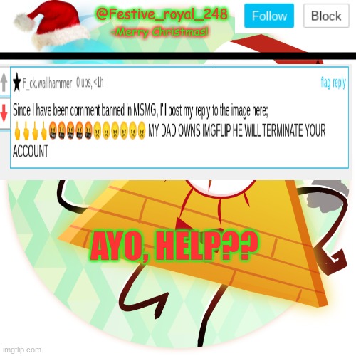 Link in comments (I'm so fricking mad rn) | AYO, HELP?? | image tagged in royal's christmas announcement temp,ughhhhh,what the actual hell,no he didn't,bro not cool,help me | made w/ Imgflip meme maker