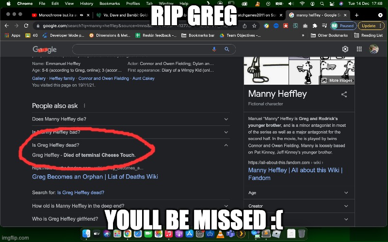 Rip greg | RIP GREG; YOULL BE MISSED :( | image tagged in greg heffley,rip,oof | made w/ Imgflip meme maker