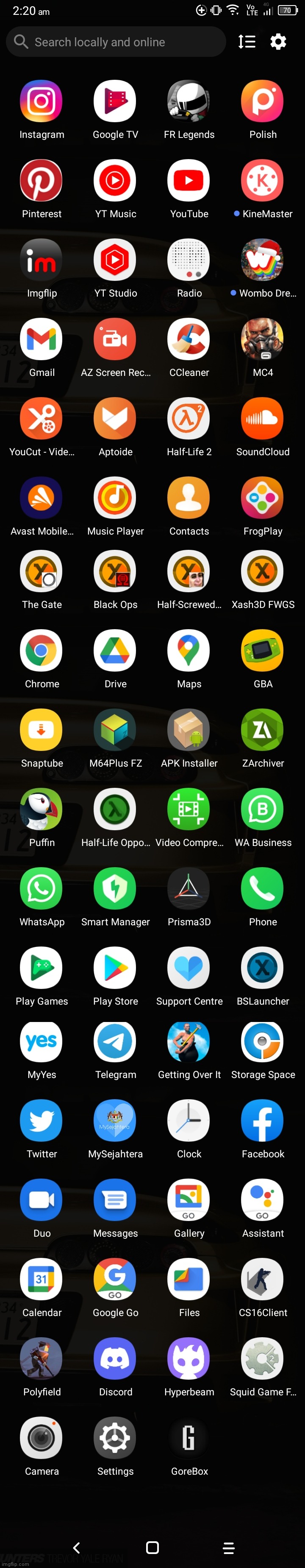 all my app color in order | made w/ Imgflip meme maker