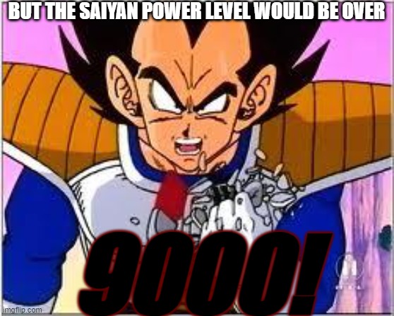 Anyone remember this? | BUT THE SAIYAN POWER LEVEL WOULD BE OVER; 9000! | image tagged in its over 9000,9000,it's over 9000,vegeta over 9000,vegeta,dragon ball | made w/ Imgflip meme maker