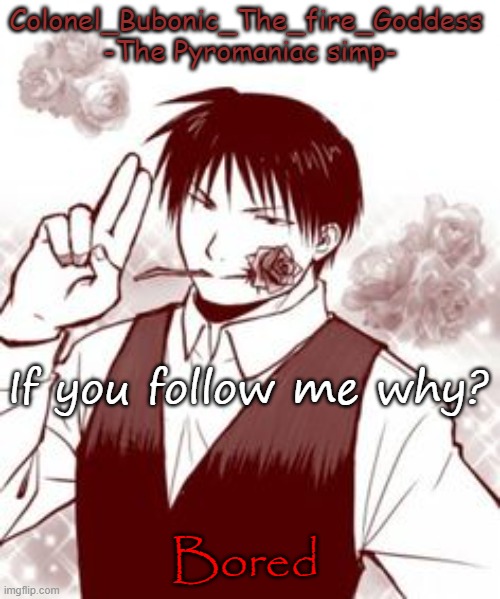 Yes a new temp stfu | If you follow me why? Bored | image tagged in yes a new temp stfu | made w/ Imgflip meme maker