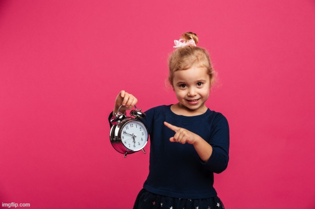 happy little girl with alarm clock | image tagged in happy little girl with alarm clock | made w/ Imgflip meme maker