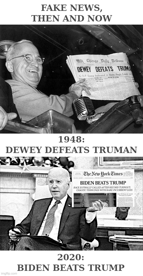 Fake News, Then and Now | image tagged in mainstream media,joe biden,democrats,2020 elections,election fraud | made w/ Imgflip meme maker