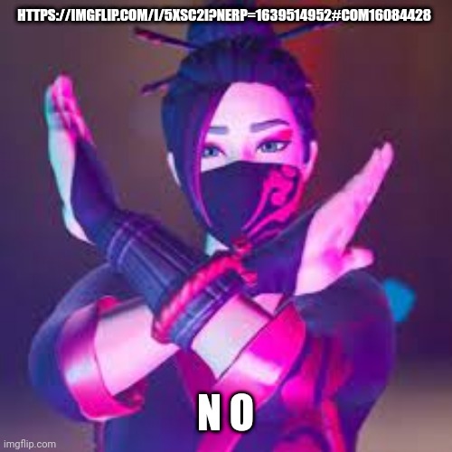 https://imgflip.com/i/5xsc2i?nerp=1639514952#com16084428 | HTTPS://IMGFLIP.COM/I/5XSC2I?NERP=1639514952#COM16084428; N O | image tagged in red jade salute | made w/ Imgflip meme maker